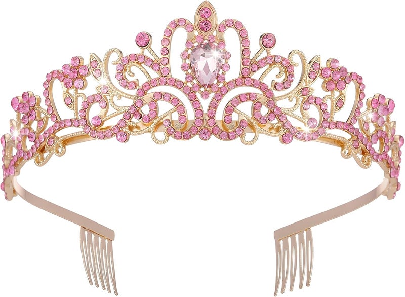 AXX Princess Crown for Women, Crystal Queen Tiaras for Girls Bridal Hair Accessories Gifts for Birthday Wedding Prom, Bridal Party, Pageant, Halloween Christmas Costume - Image 1